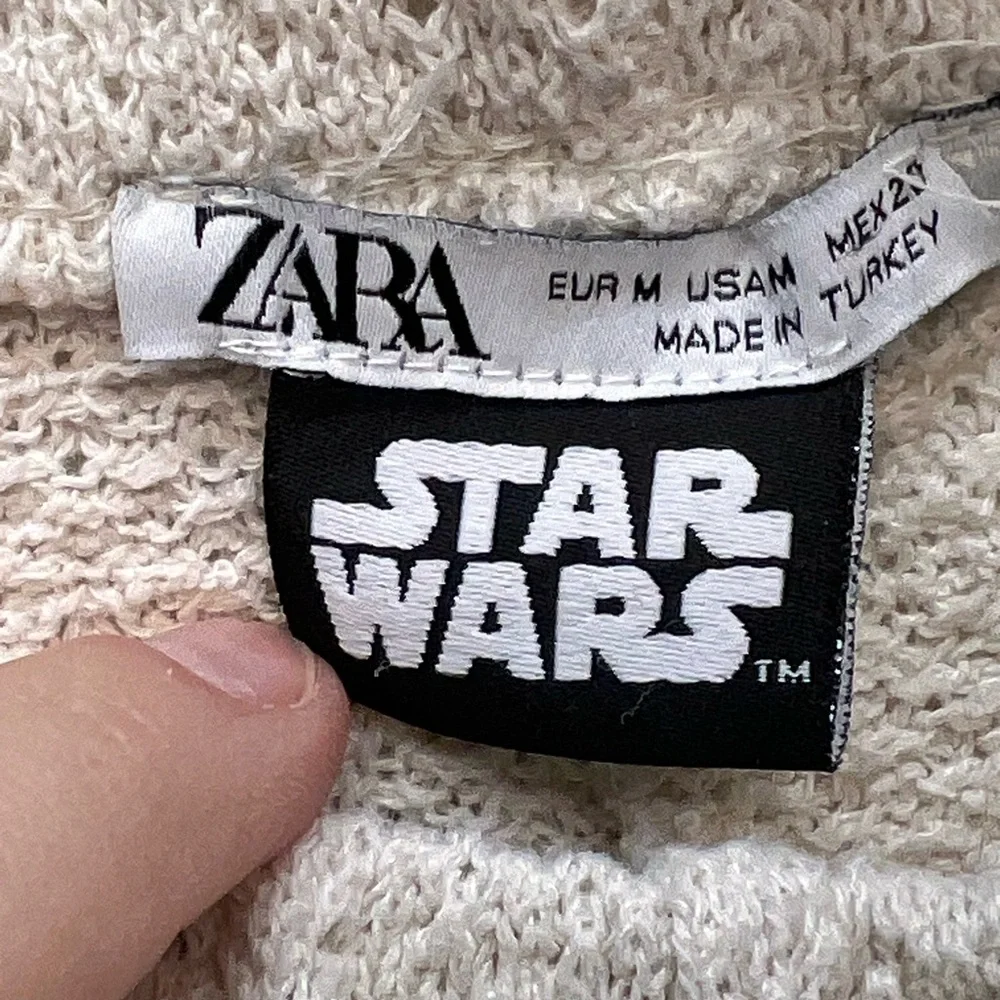 Zara Star Wars Shorts Womens Medium Cream Knit Drawstring Mandalorian Baby Yoda - Picture 4 of 9